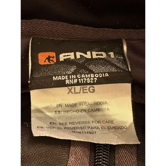 AND1 Jacket mens size XL athletic black & gray full zip up - Picture 5 of 6